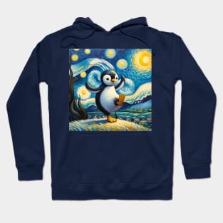 Starry Night Penguin: Poignant Tee for Penguin Awareness Day Hoodie